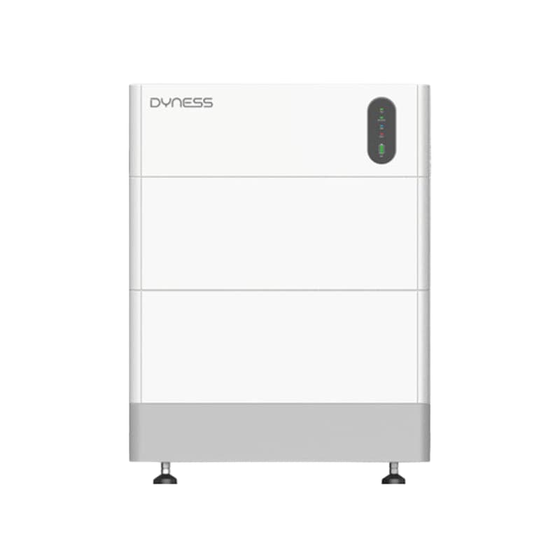 Colonne blanche Dyness Tower Pro TP7 avec 2 modules de batterie et unité de contrôle supérieure.