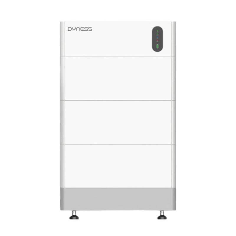 Colonne blanche Dyness Tower Pro TP11 avec 3 modules de batterie et unité de contrôle supérieure.