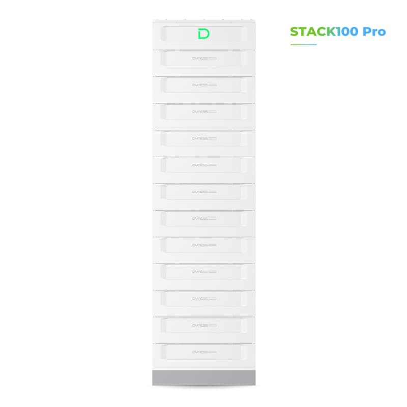 Vue frontale de la batterie Dyness STACK100 Pro-12S en une colonne