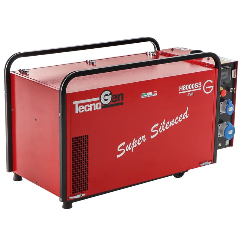 Groupe électrogène TecnoGen H8000SS – monophasé, démarrage électrique à clé, vue du produit