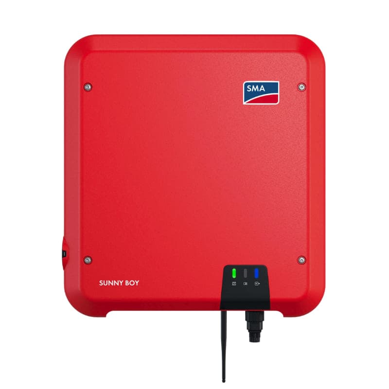 Onduleur SMA Sunny Boy SB5.0-1AV-41 : boîtier rouge vu de face.