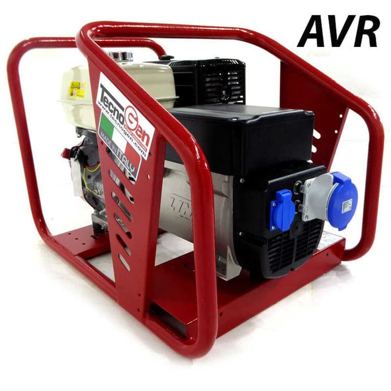 Groupe électrogène TecnoGen H8000 AVR essence — 4800 W en continu, monophasé, vue du produit