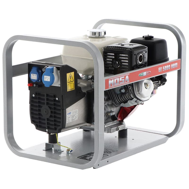Groupe électrogène MOSA GE 5000 HBM — essence, monophasé, vue du produit