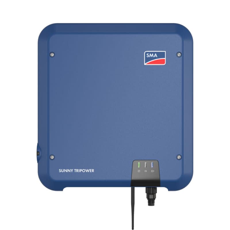 Onduleur SMA Sunny Tripower STP10.0-3AV-40 : boîtier bleu vu de face.